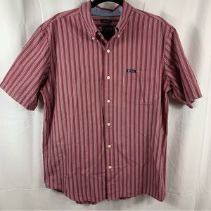 Chaps Ralph Lauren Shirt Mens Large Red Plaid Short Sleeve Button Down Easy Care